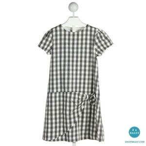 Bella Bliss gray gingham dress girls sz 10 new K19